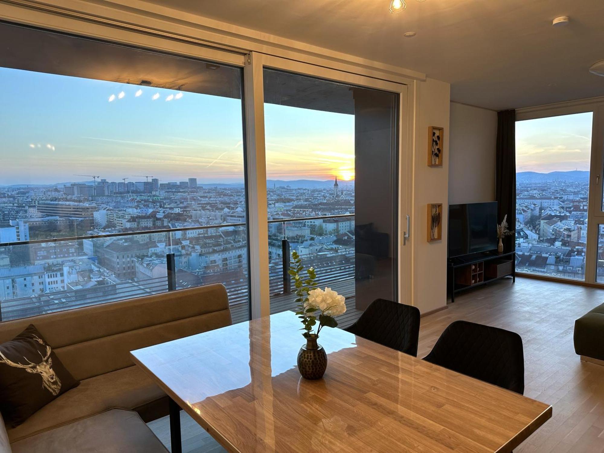 Panorama Sky Apartment I Rooftop Pool I Metro Station เวียนนา ภายนอก รูปภาพ